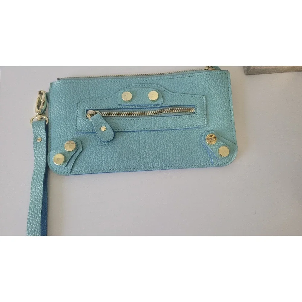 Steve Madden Zip Wallet Phone‎ Card Case Wristlet Textured Faux Leather Handbag